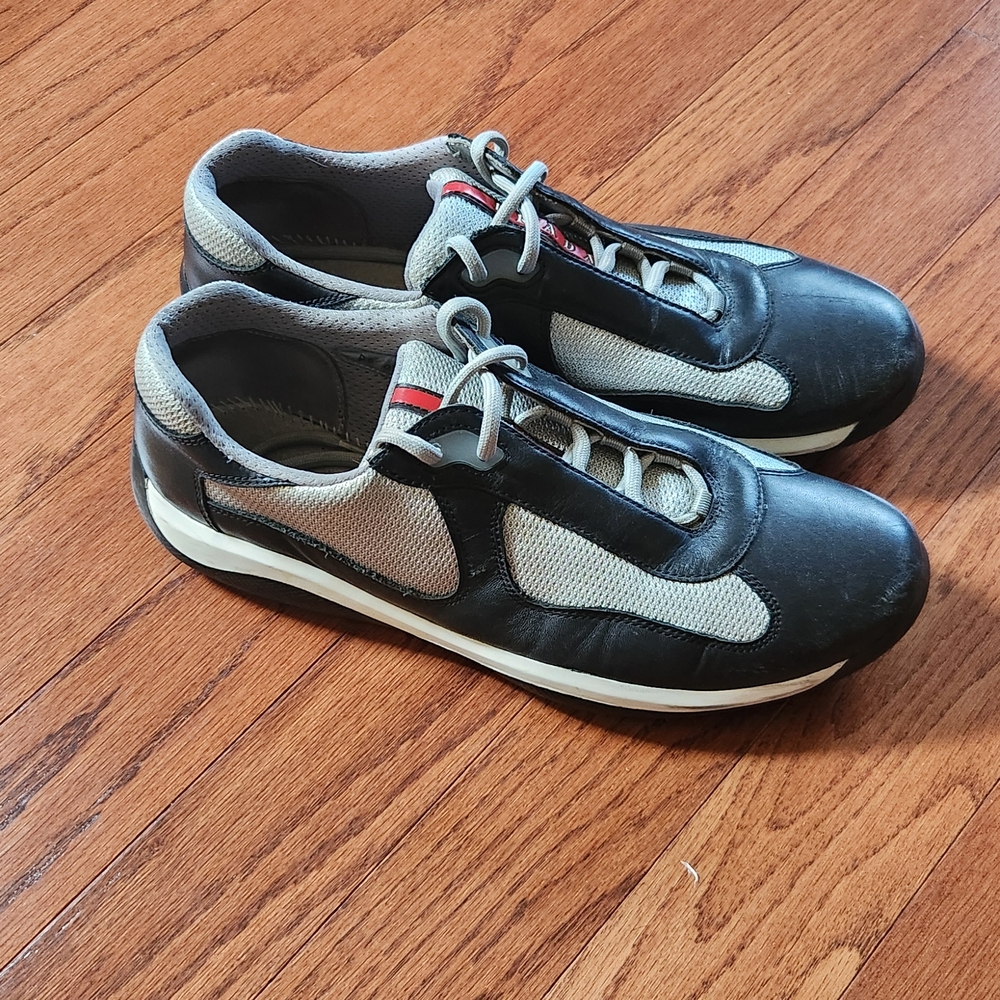 Prada Black and Gray Sleek Sneakers